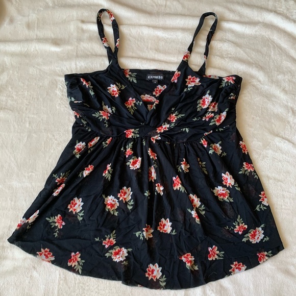 Express Tops - Express black floral tank top
